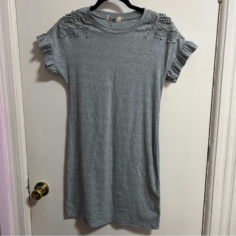 Gray Short Sleeve Dress